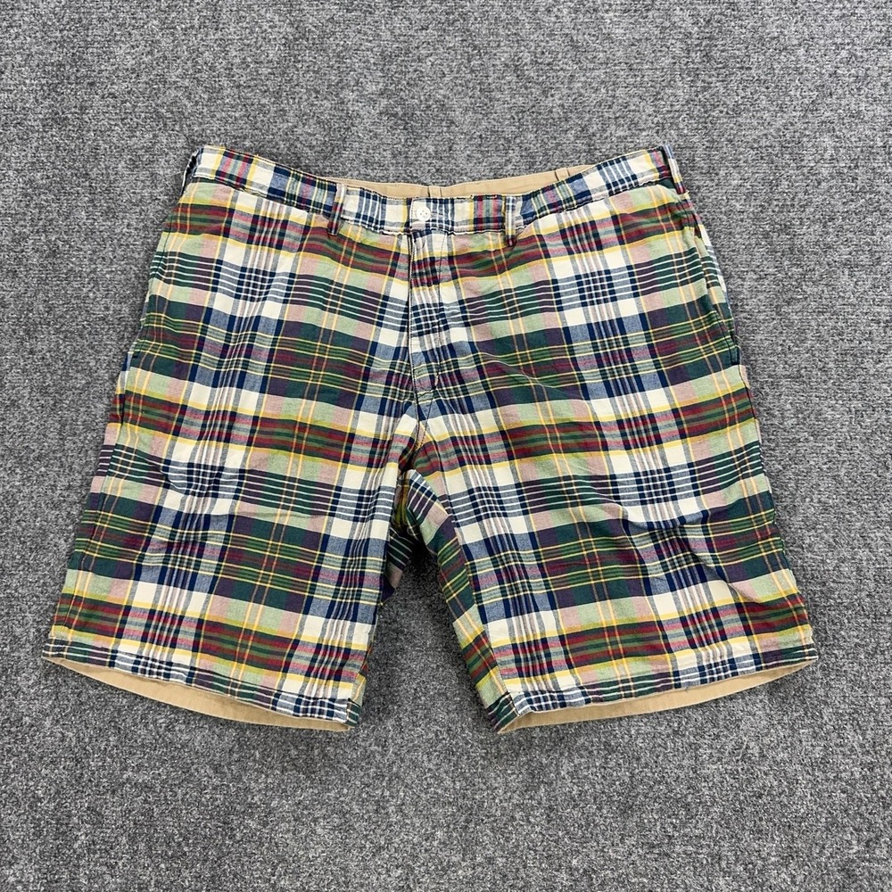 Vintage Polo Ralph Lauren Shorts Mens 38 Madras Plaid Reversible Chino‎ 9 Inseam
